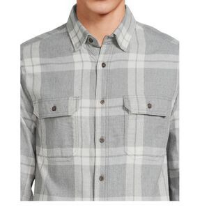 GEORGE Mens Super Soft Long Sleeve Flannel Shirt Size XL  46-48 Gray Plaid NWT